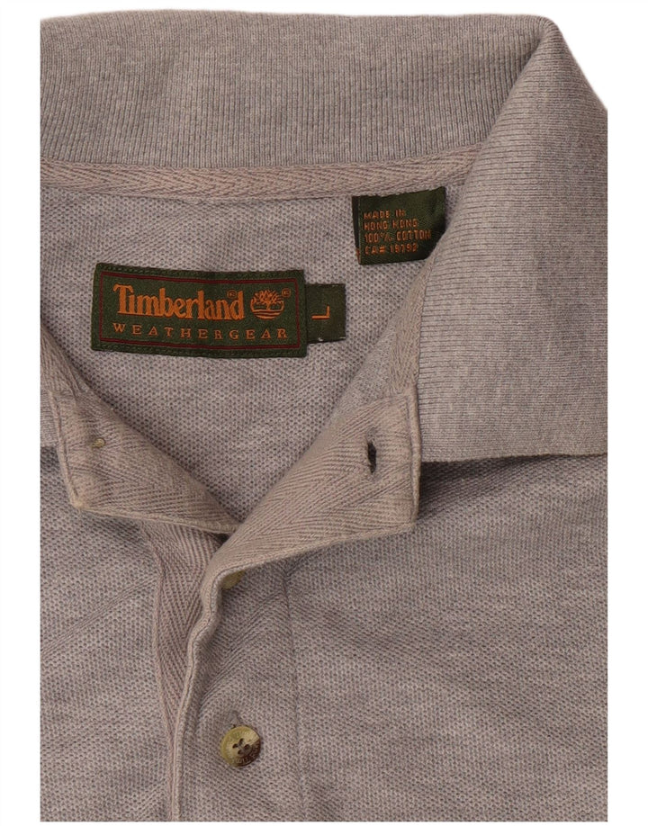 Camisa polo masculina TIMBERLAND grande algodão cinza