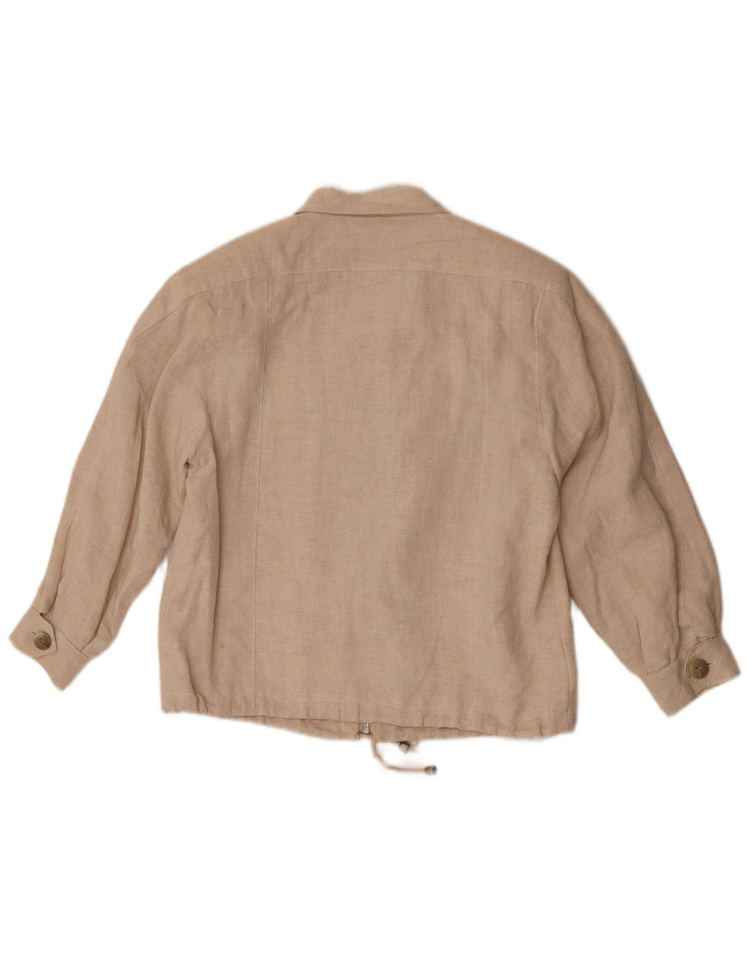 Jaqueta bomber vintage feminina de grandes dimensões IT 34 2XS linho bege