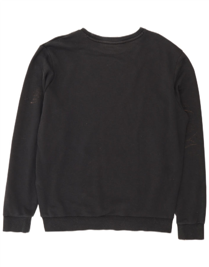 Puma Mens Graphic Moletom Jumper Grande Algodão Preto