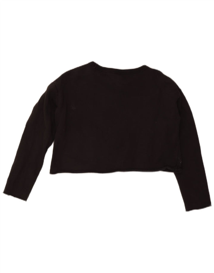 Suéter feminino Champion Crop Graphic Oversized Jumper Reino Unido 10 Pequeno Preto