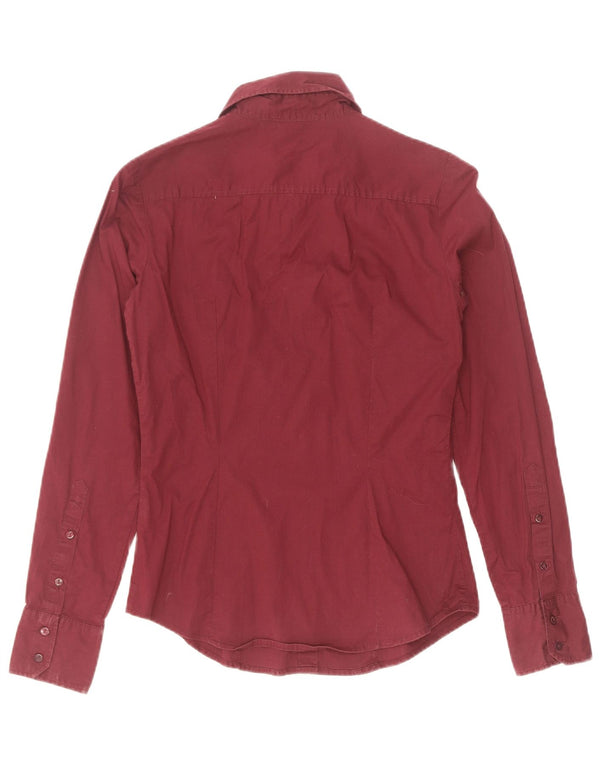 Camisa feminina Gas UK 10 pequena algodão marrom