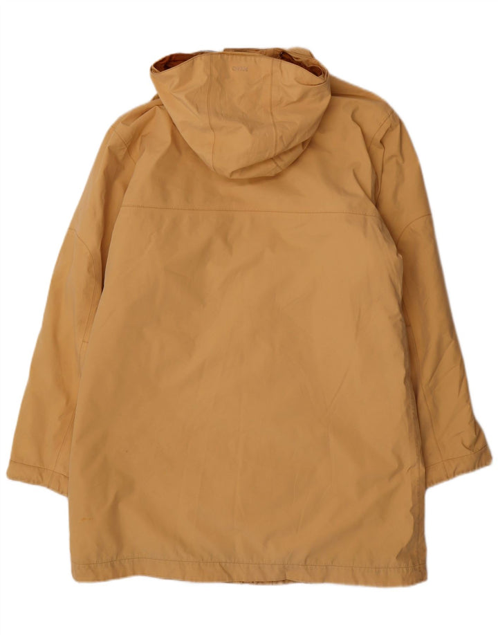 Sobretudo feminino vintage com capuz IT 46 grande nylon amarelo