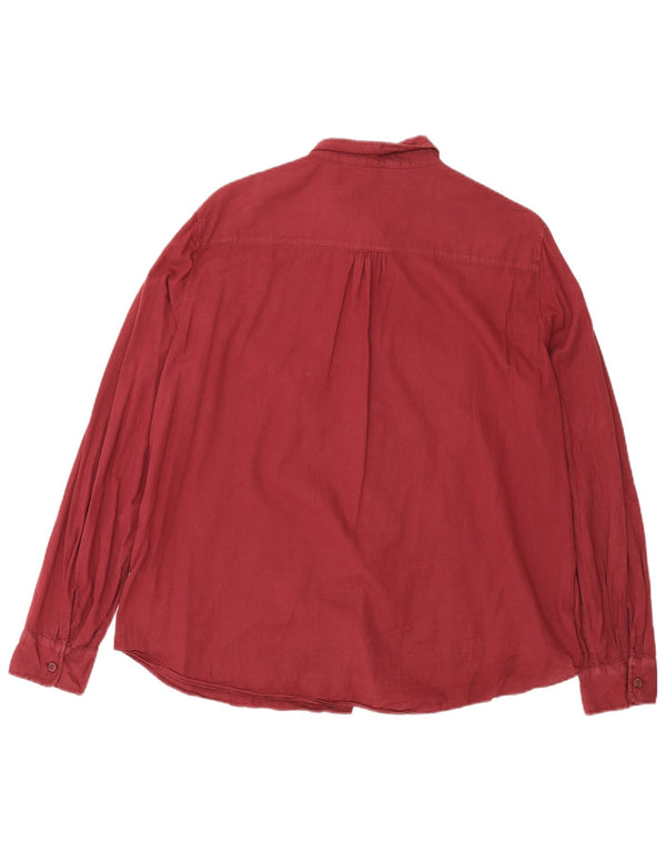 Camisa feminina Massimo Dutti EU 44 XL algodão borgonha