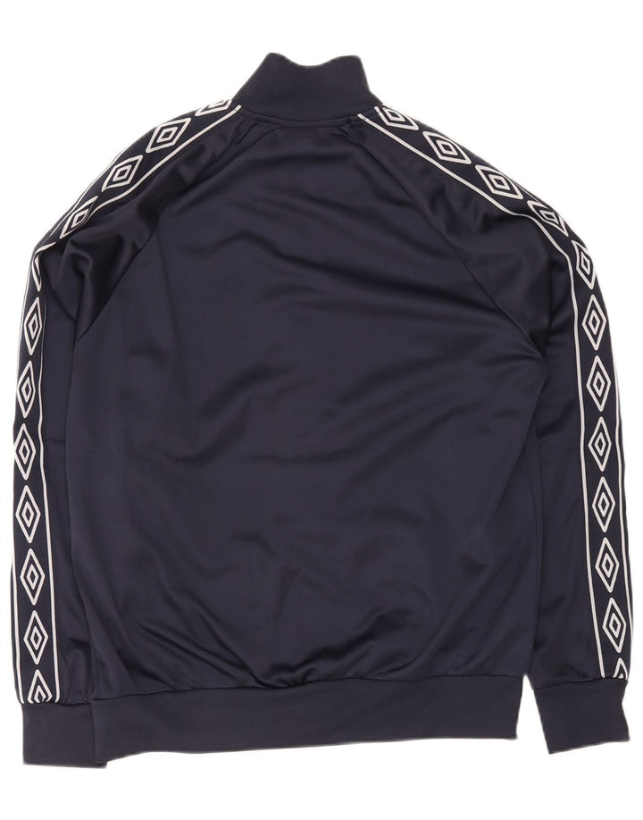 Jaqueta masculina de agasalho Umbro, poliéster geométrico azul marinho médio
