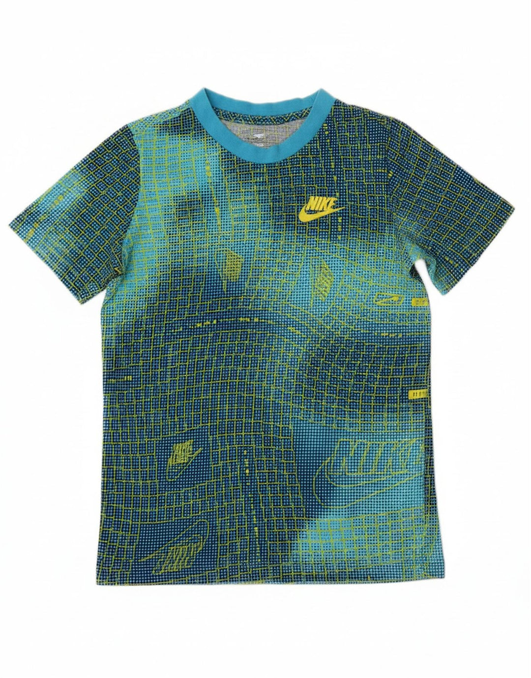 Camiseta NIKE Boys Abstract Pattern Graphic Top 10-11 Anos Azul Médio