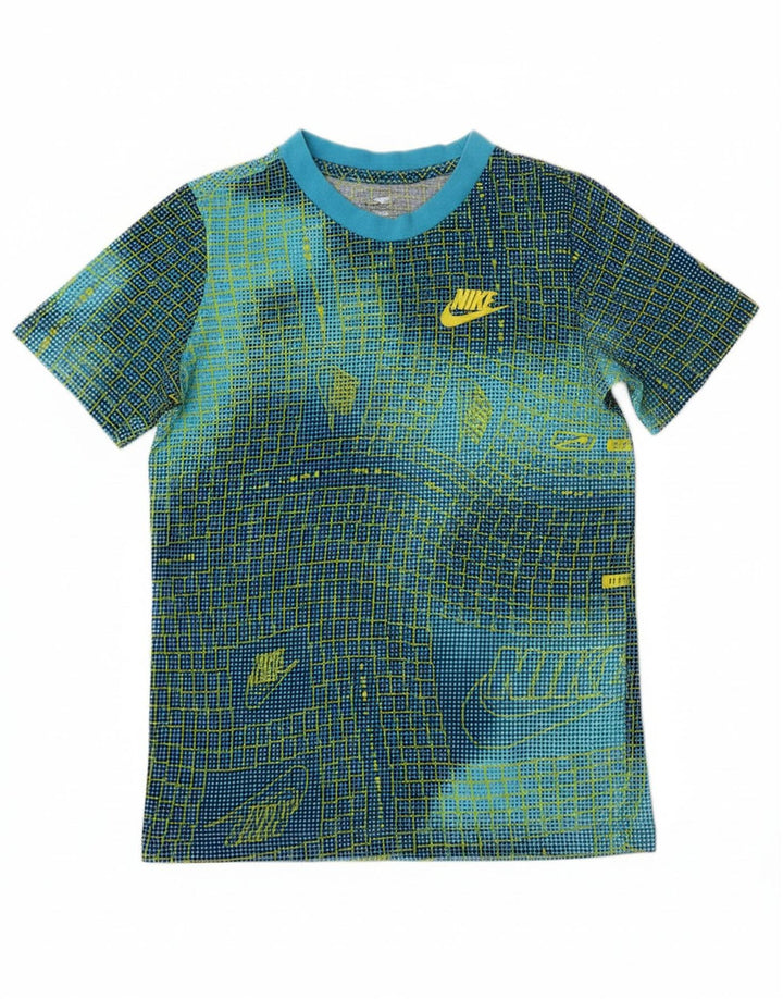 Camiseta NIKE Boys Abstract Pattern Graphic Top 10-11 Anos Azul Médio