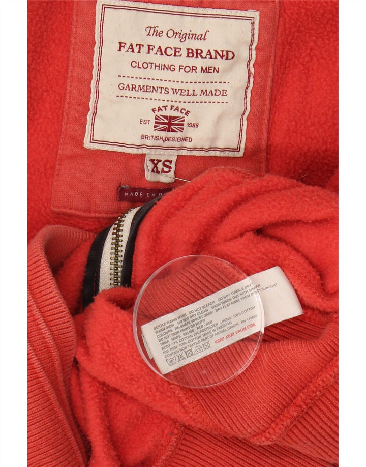 FAT FACE Mens Zip Hoodie Sweater XS Red Cotton Vintage Fat Face and Second-Hand Fat Face from Messina Hembry 