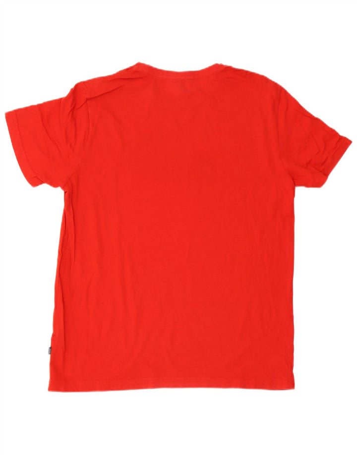 Puma Mens Graphic T-Shirt Top Grande Algodão Vermelho