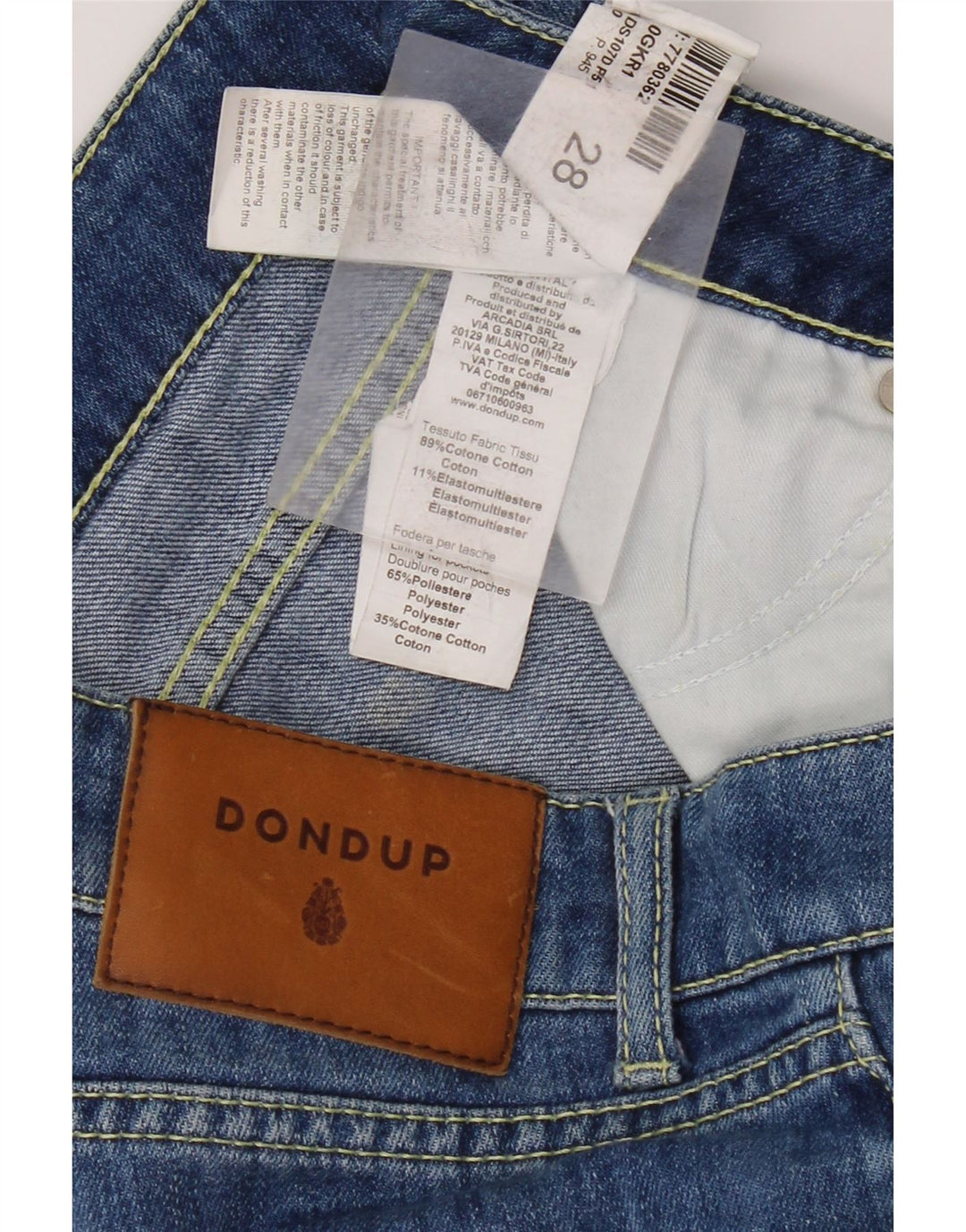 Dondup Jeans Slim Feminino W28 L28 Azul Algodão