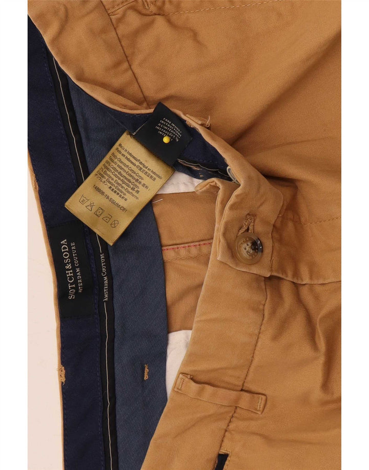 Scotch & Soda Mens Chino Shorts W33 Algodão Bege Médio