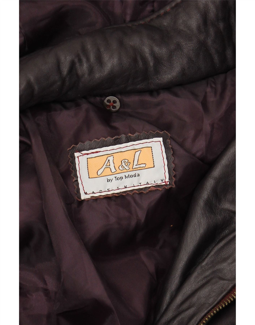 Jaqueta feminina de couro com capuz VINTAGE Reino Unido 16 grande marrom