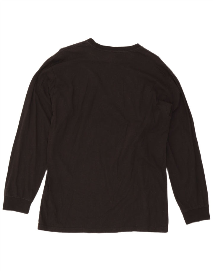 Vans Mens Graphic Top Manga Longa Grande Algodão Preto