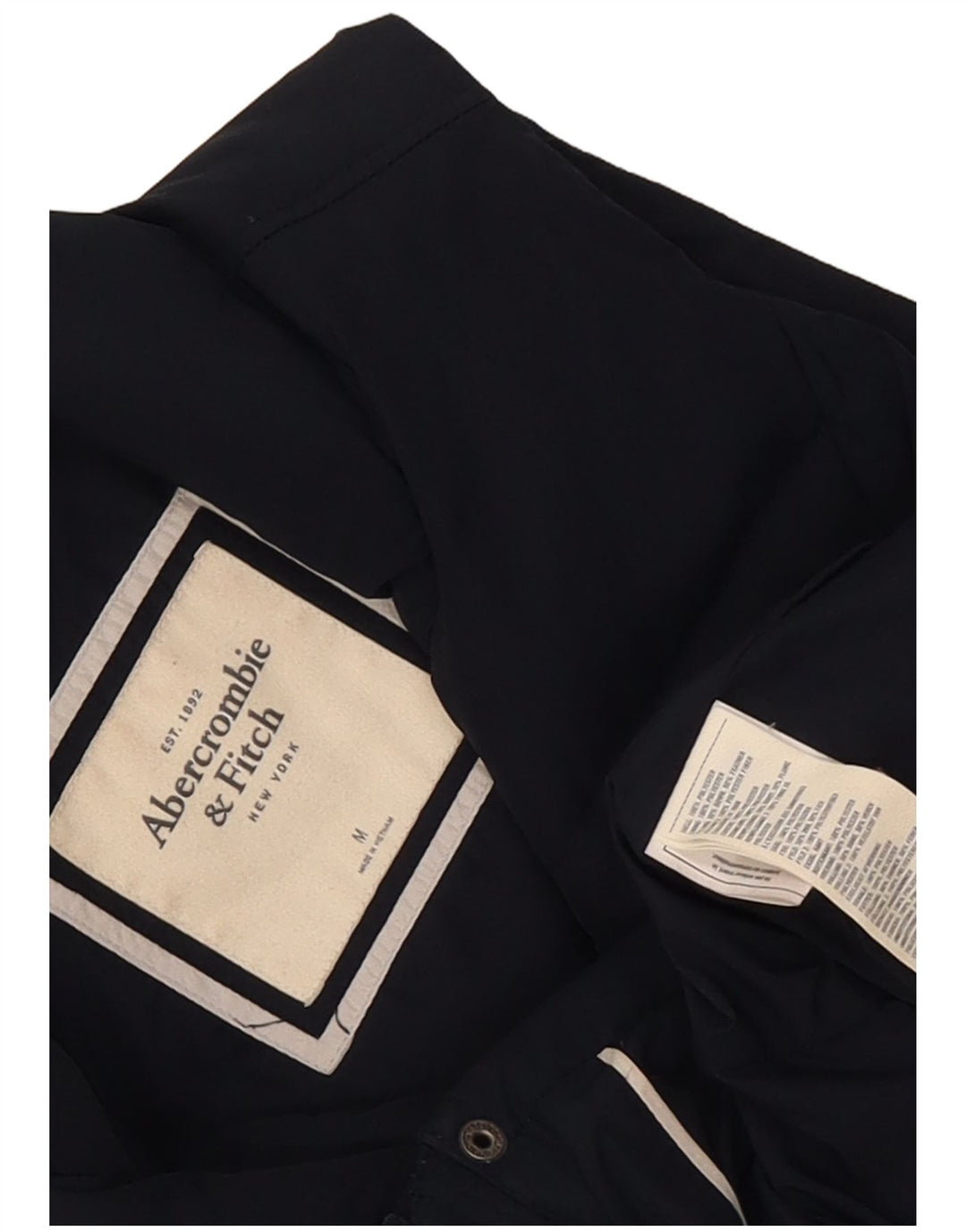 Colete acolchoado feminino Abercrombie & Fitch UK 12 poliéster azul marinho médio