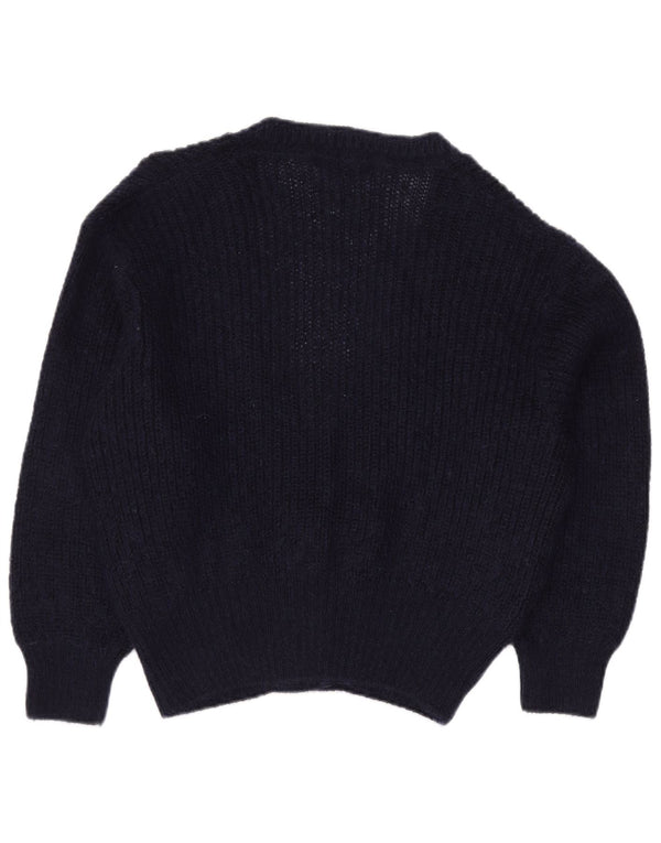 Suéter cardigã feminino Marks & Spencer UK 18 XL azul marinho mohair