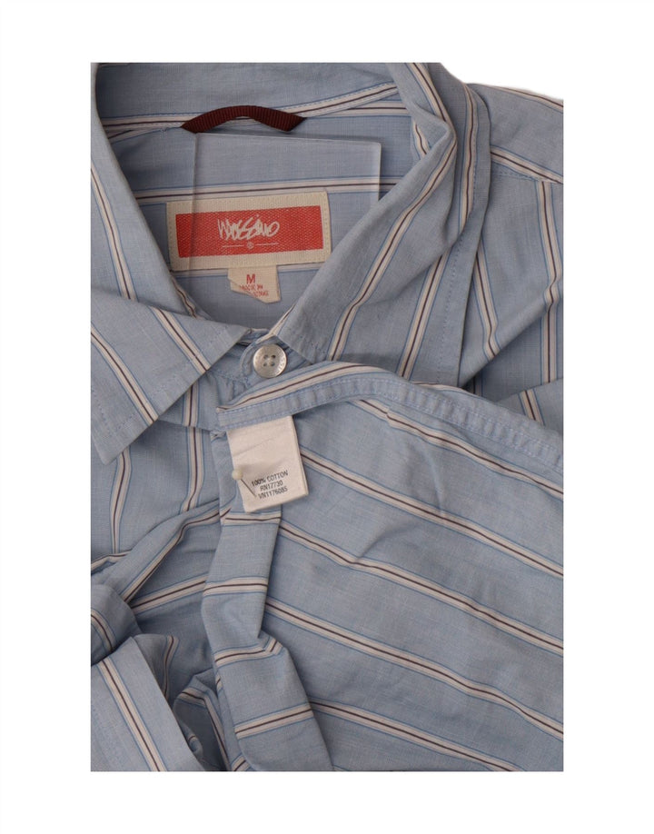 Camisa masculina MOSSIMO de algodão listrado azul médio