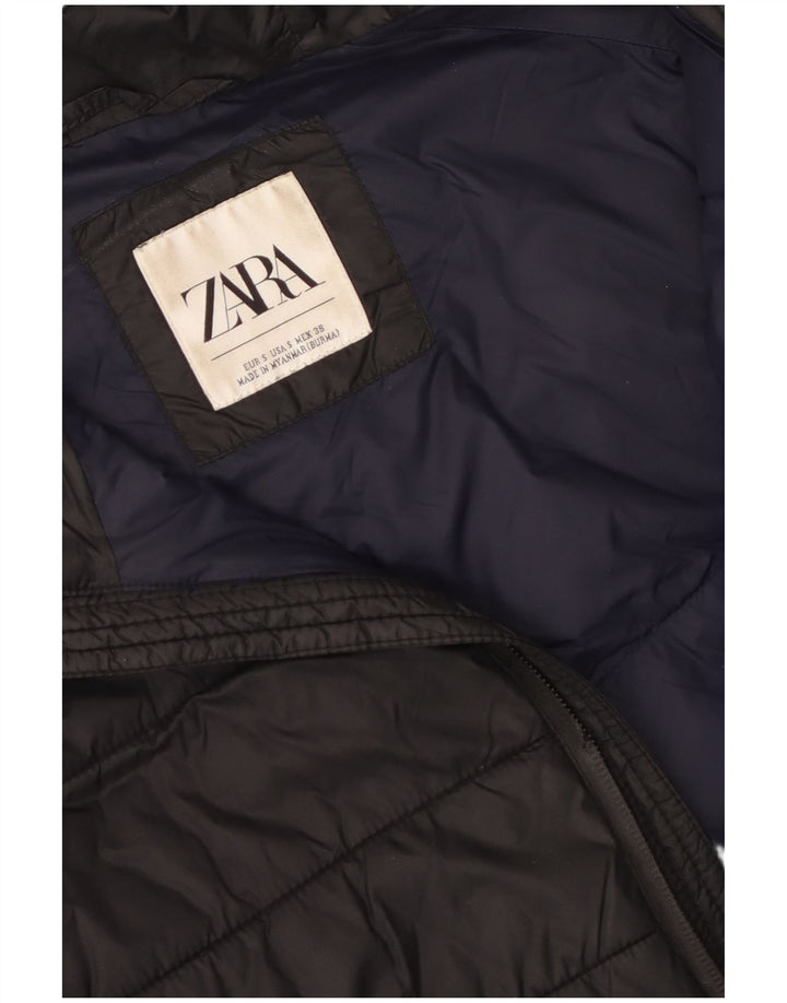 Jaqueta masculina acolchoada com capuz ZARA UK 36 pequena preta