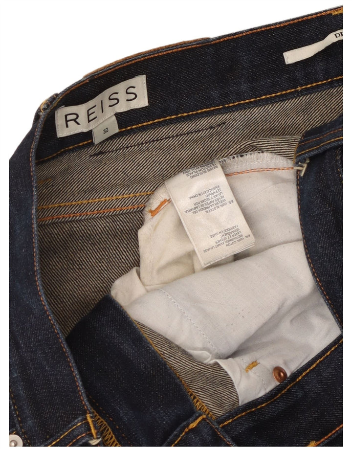 Reiss Jeans Slim Feminino W32 L30 Azul Marinho Algodão