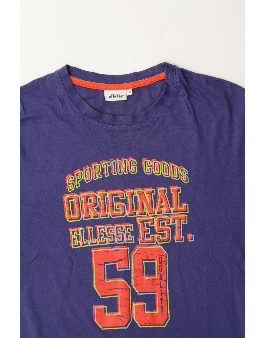 ELLESSE Mens Graphic T-Shirt Top XL Purple Cotton Vintage Ellesse and Second-Hand Ellesse from Messina Hembry 