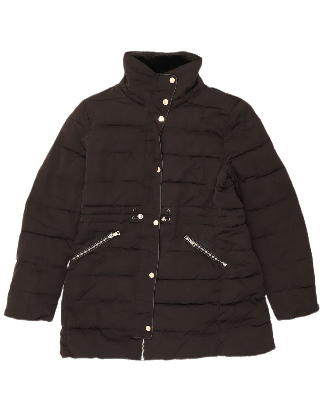 Casaco acolchoado feminino Zara Reino Unido 16 grande preto