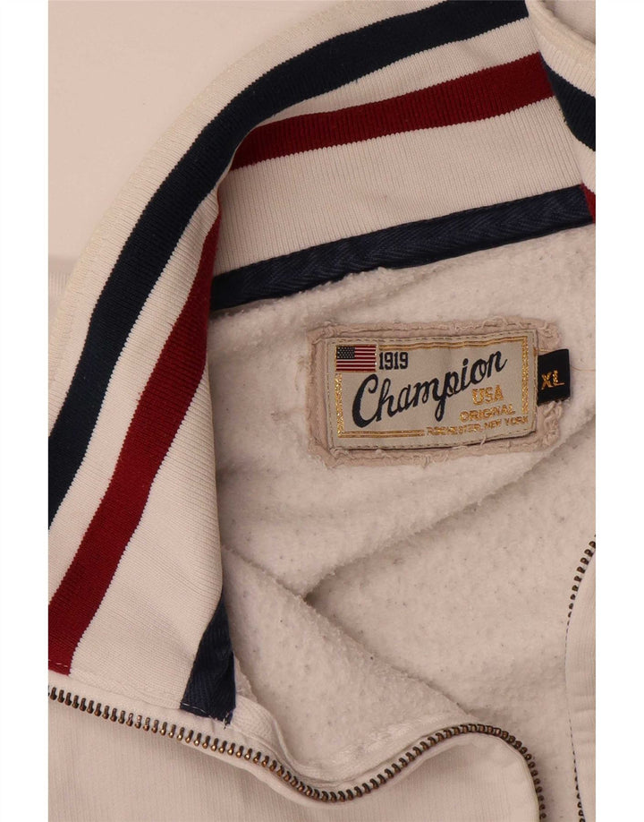 Jaqueta masculina Champion com estampa gráfica XL de algodão listrado branco