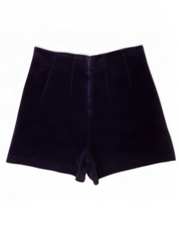 Shorts casuais femininos de veludo Benetton IT 42 médio W28 algodão azul marinho