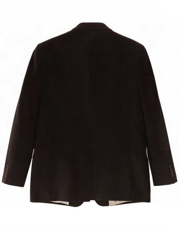 Jaqueta blazer masculina vintage de 3 botões IT 52 XL algodão listrado preto
