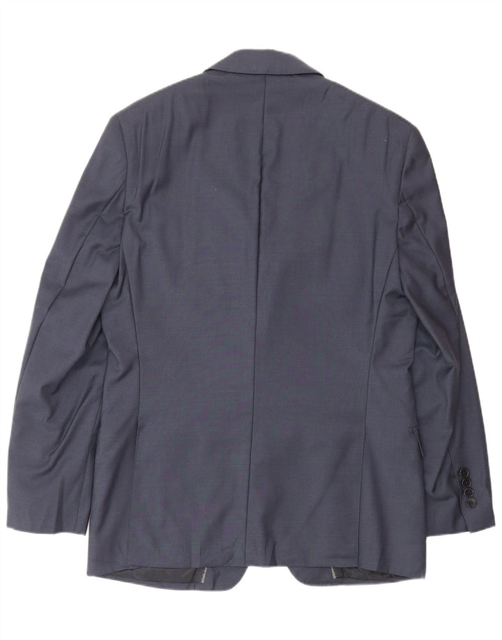 Jaqueta blazer masculina Dkny com 2 botões Reino Unido 38 lã azul marinho médio
