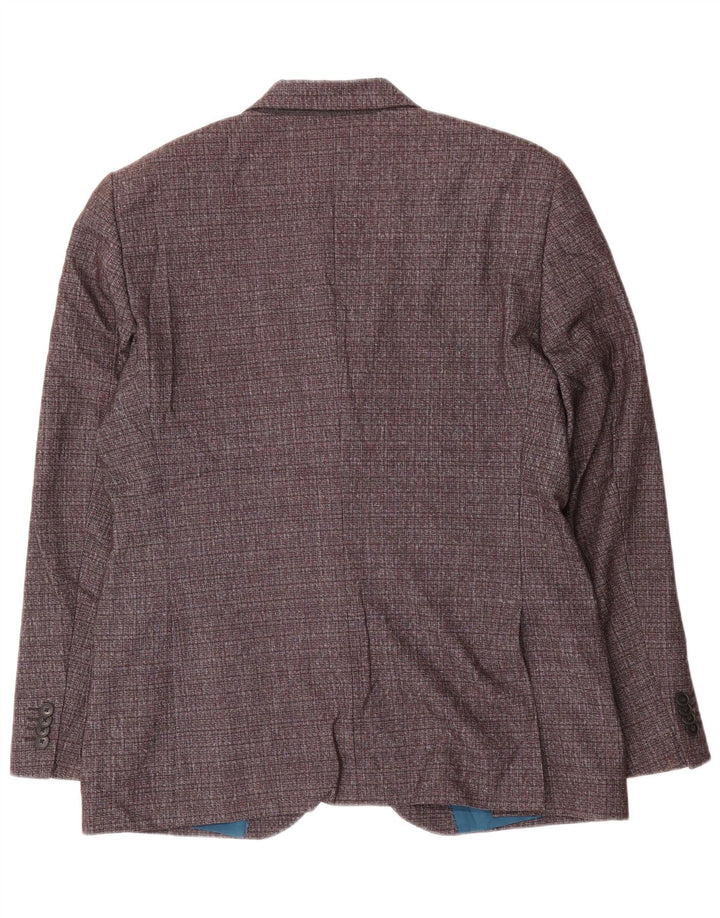 Jaqueta Blazer Slim Masculina Marks & Spencer com 2 Botões Reino Unido 42 XL Cinza Poliéster