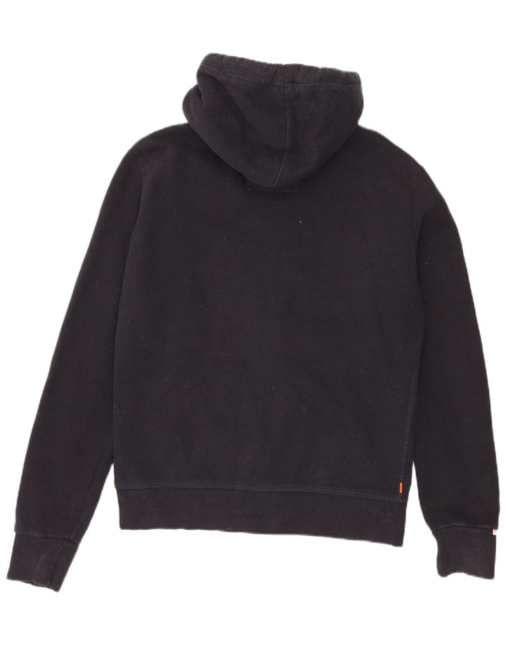 Suéter masculino Superdry com capuz e zíper médio algodão azul marinho
