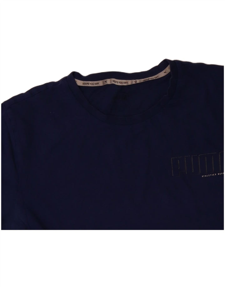 Camiseta masculina PUMA grande algodão azul marinho