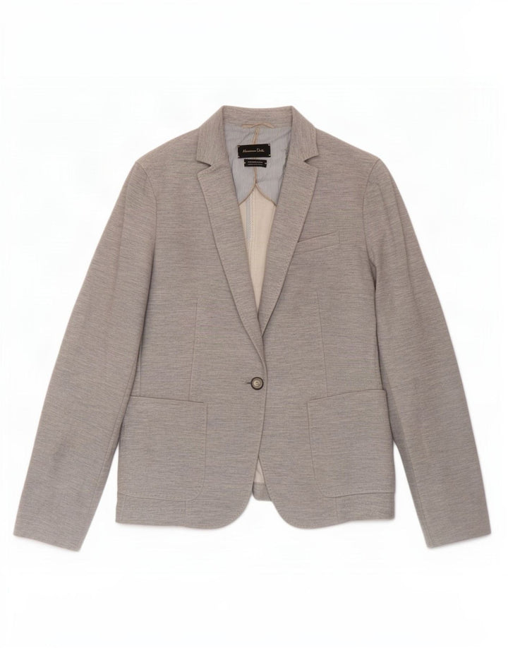Jaqueta blazer feminina Massimo Dutti com 1 botão UE 42 grande algodão cinza