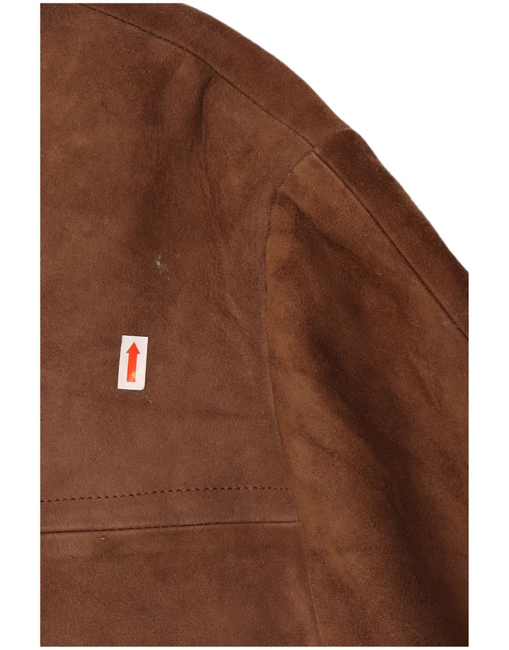 Jaqueta de camurça feminina vintage Reino Unido 12 marrom médio