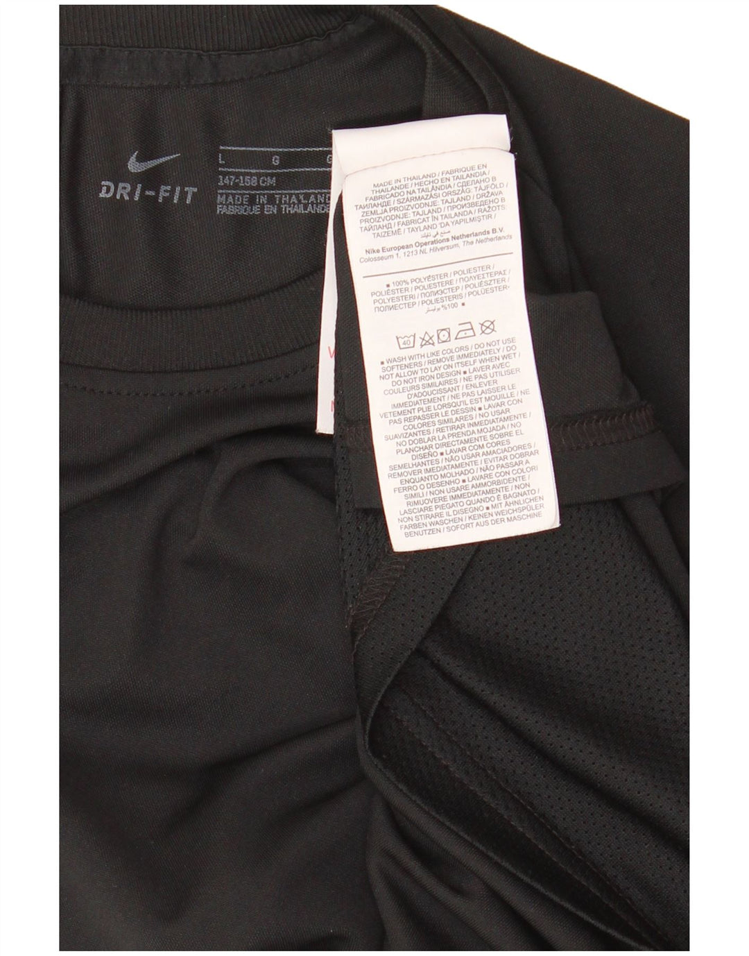 Camiseta NIKE Boys Dri Fit Top 12-13 anos grande bloco colorido preto