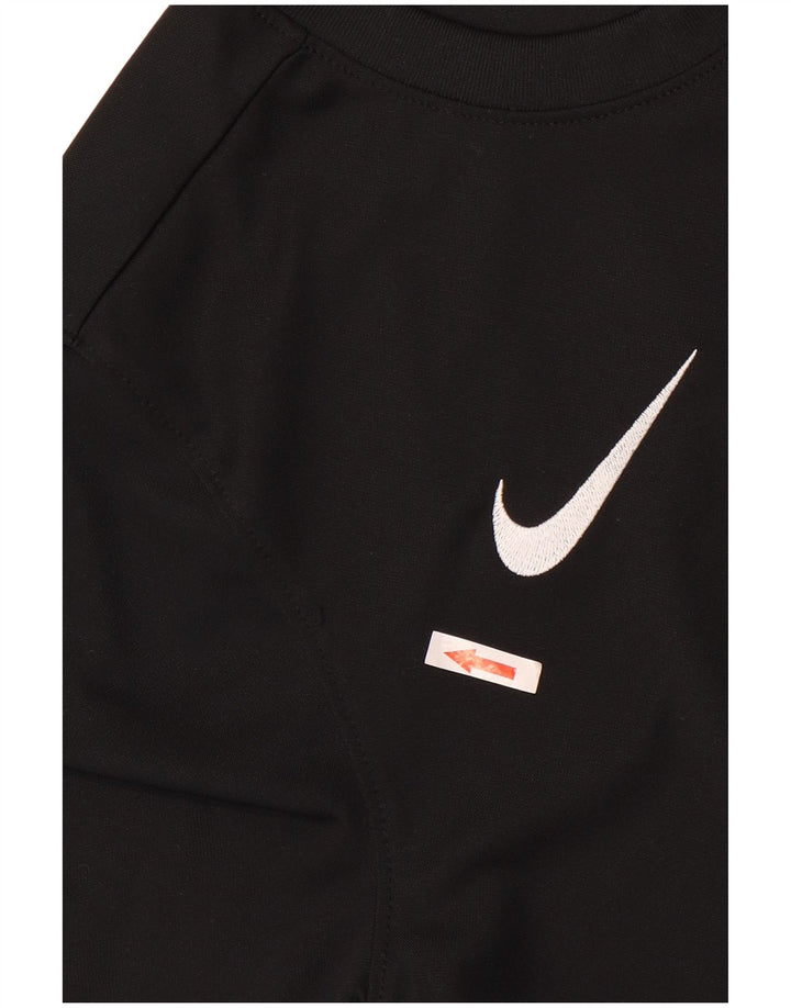 Nike Mens Dri Fit Slim Camiseta Top Pequeno Poliéster Preto