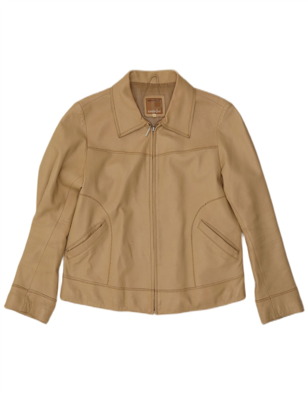 Jaqueta de couro feminina Conbipel IT 48 XL couro bege