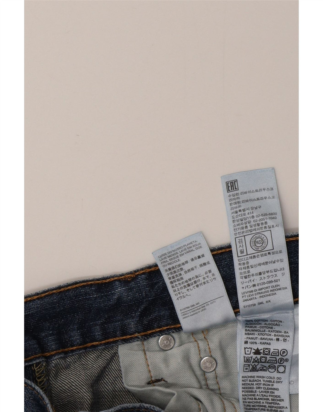 Calça jeans masculina Levi's 527 Slim Bootcut W30 L32 azul algodão
