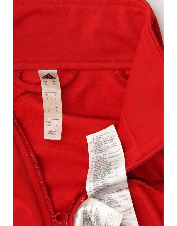 Adidas Mens Tracksuit Top Jacket Pequeno Poliéster Vermelho