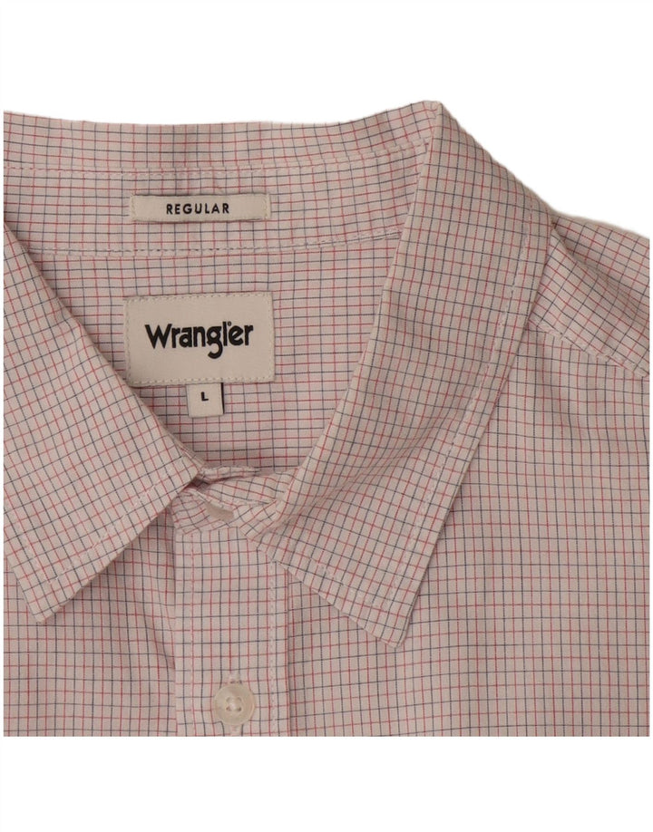 Wrangler Camisa masculina de manga curta regular fit grande xadrez branco