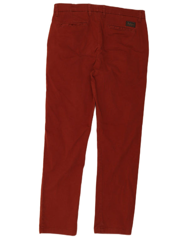 Ben Sherman Calça Chino Masculina Slim W34 L32 Algodão Borgonha