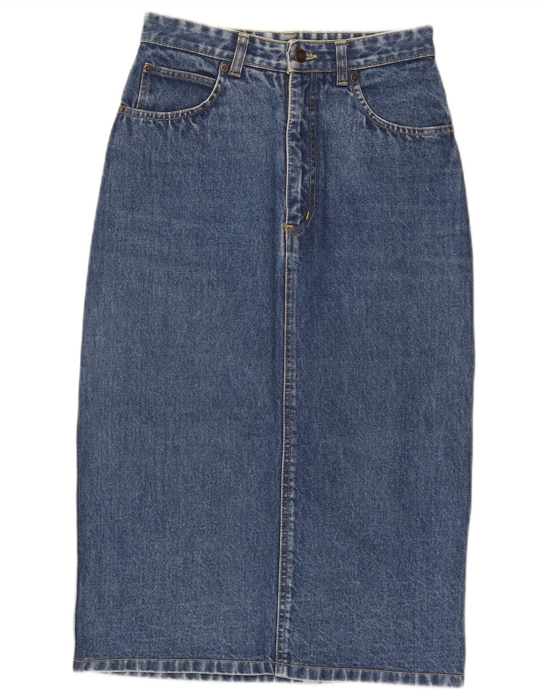 Saia jeans feminina Cohn Cisco W29 algodão azul médio