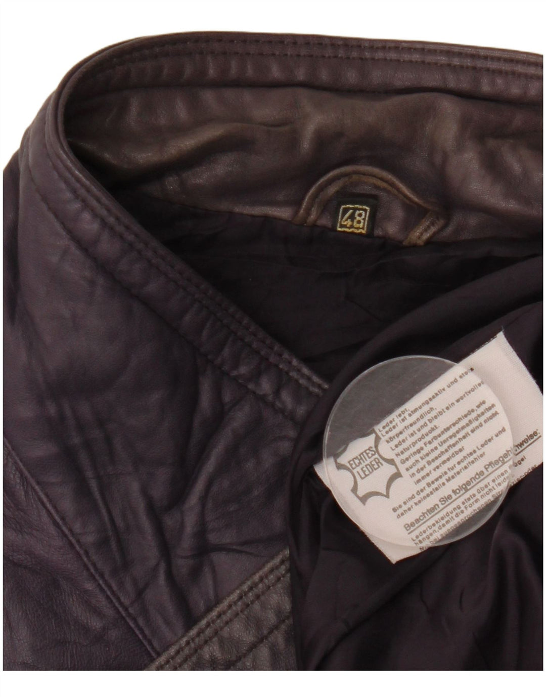 Casaco de couro feminino VINTAGE EU 48 2XL couro roxo