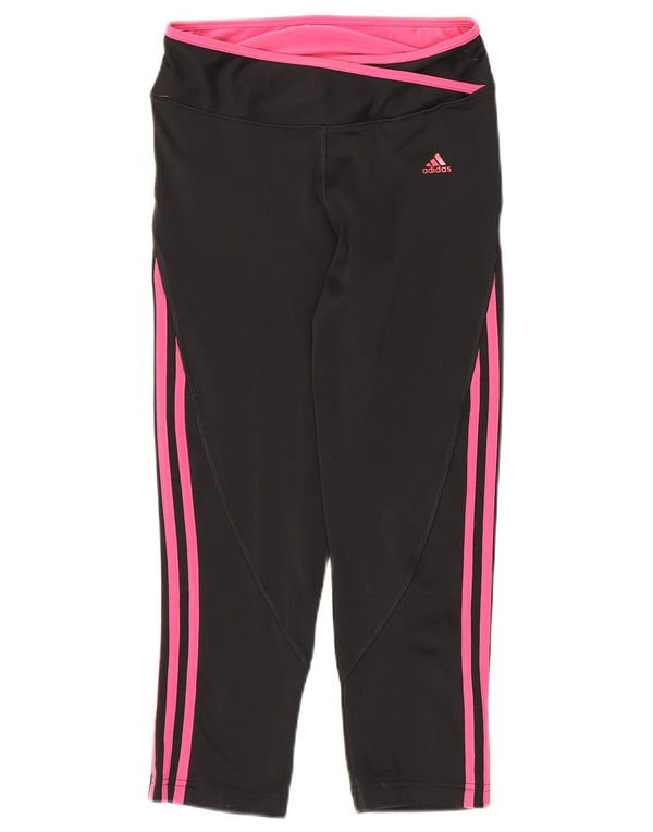 Adidas Womens Climalite Capri Leggings UK 8 Pequeno Poliéster Preto