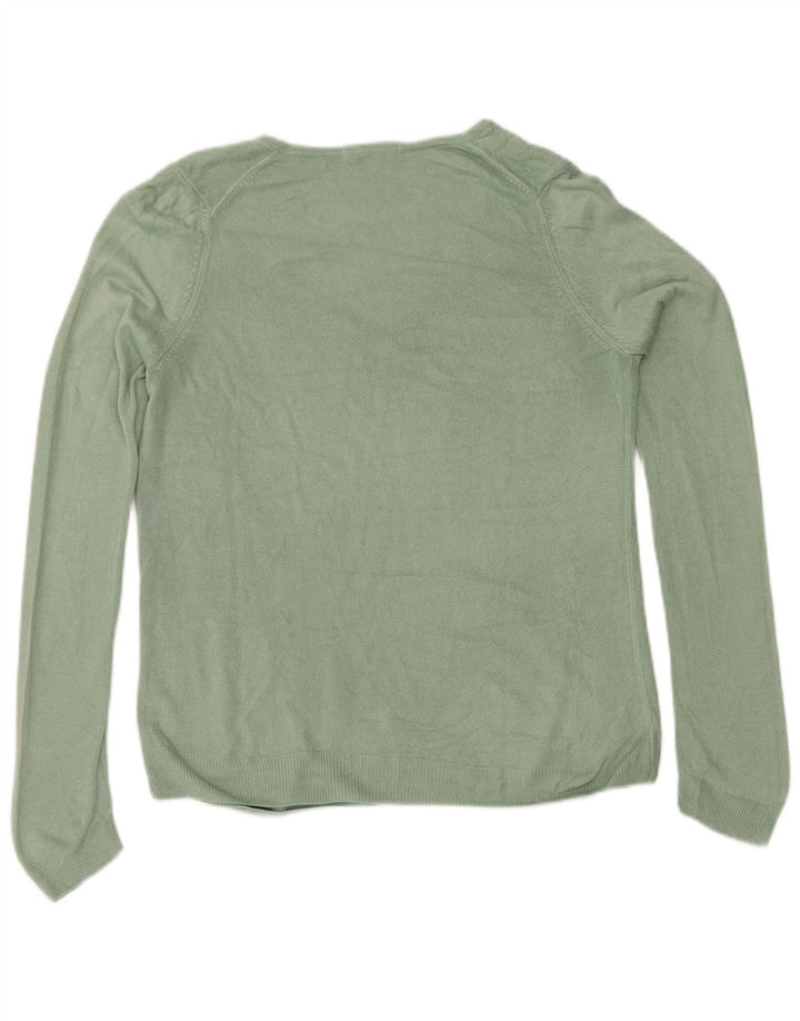 Suéter feminino Marks & Spencer com decote em V Reino Unido 12 verde médio