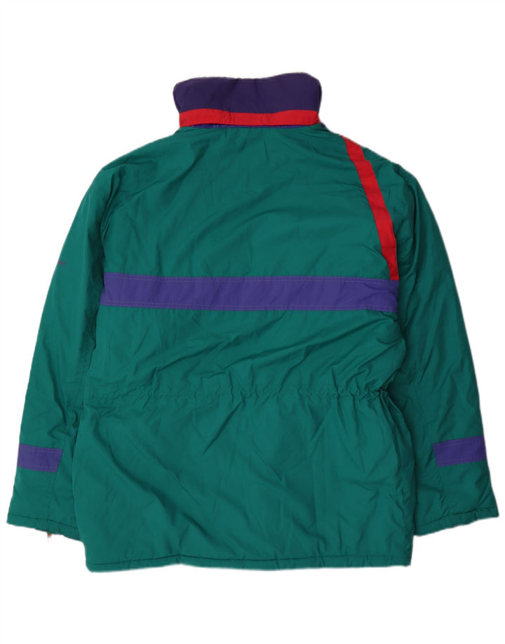 Jaqueta de esqui masculina Sergio Tacchini UK 38 poliéster colorblock azul médio