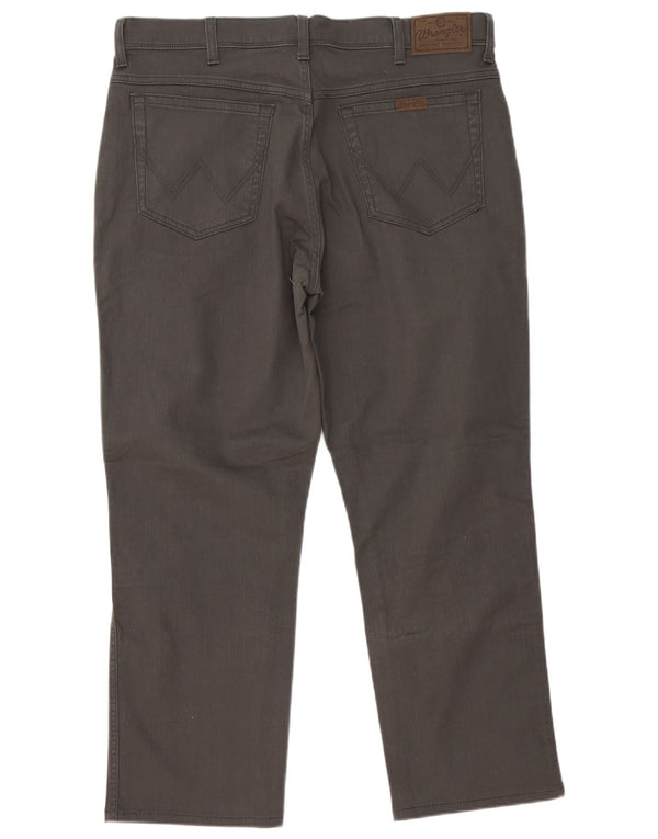 Wrangler Mens Straight Jeans W38 L30 Cinza Algodão