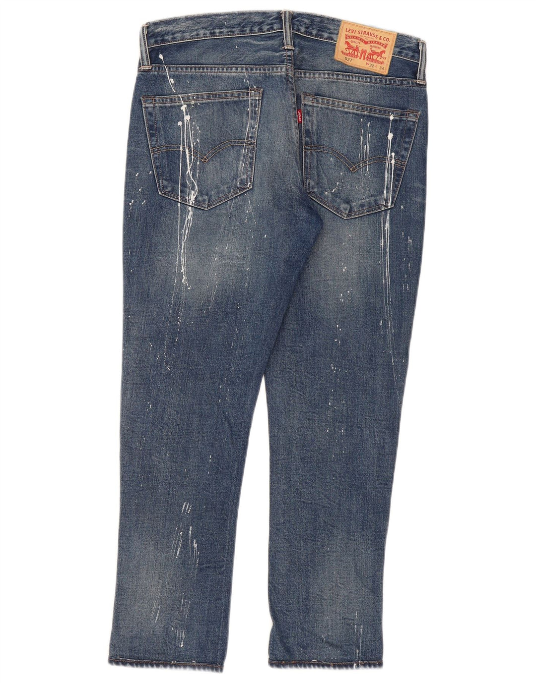 Calça jeans feminina Levi's 527 Distressed Slim W32 L28 azul algodão