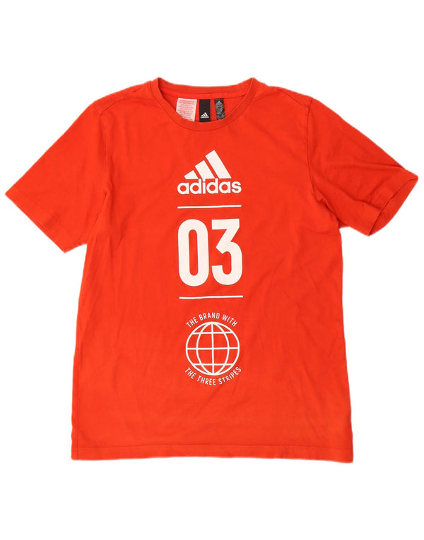 Camiseta Adidas Menino Graphic 15-16 Anos Laranja Algodão