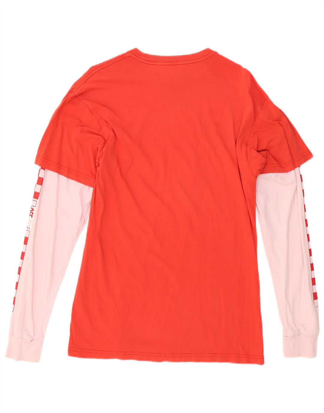 Vans masculino oversized gráfico top manga longa médio vermelho colorblock algodão