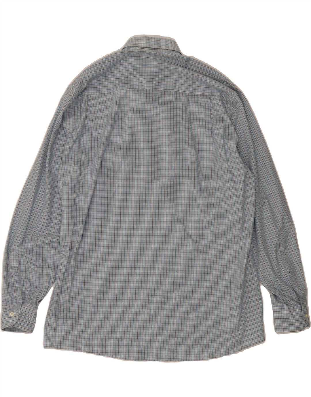 ANTICA CAMICERIA Mens Shirt Large Blue Check Cotton Vintage Antica Camiceria and Second-Hand Antica Camiceria from Messina Hembry 