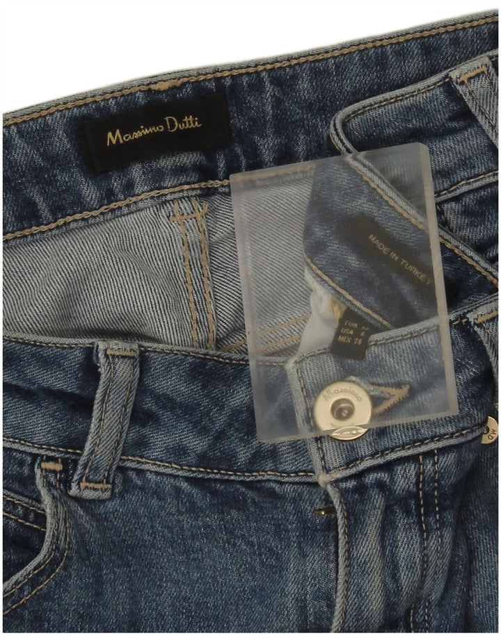 Jeans retos femininos Massimo Dutti EU 38 pequeno W28 L27 azul